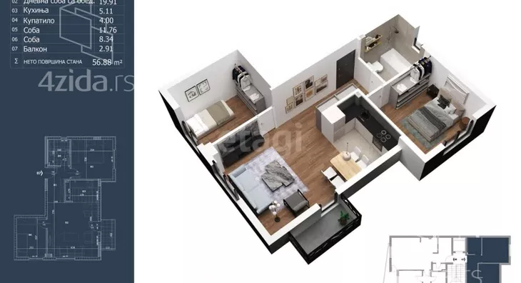 Troiposoban stan | 4zida