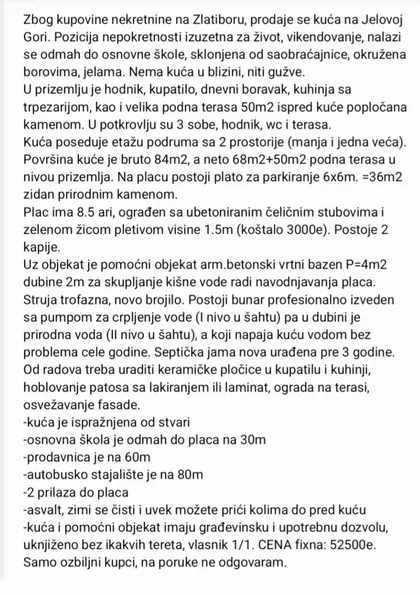 Zaselak Jelova Gora Jelova Gora | 4zida.rs