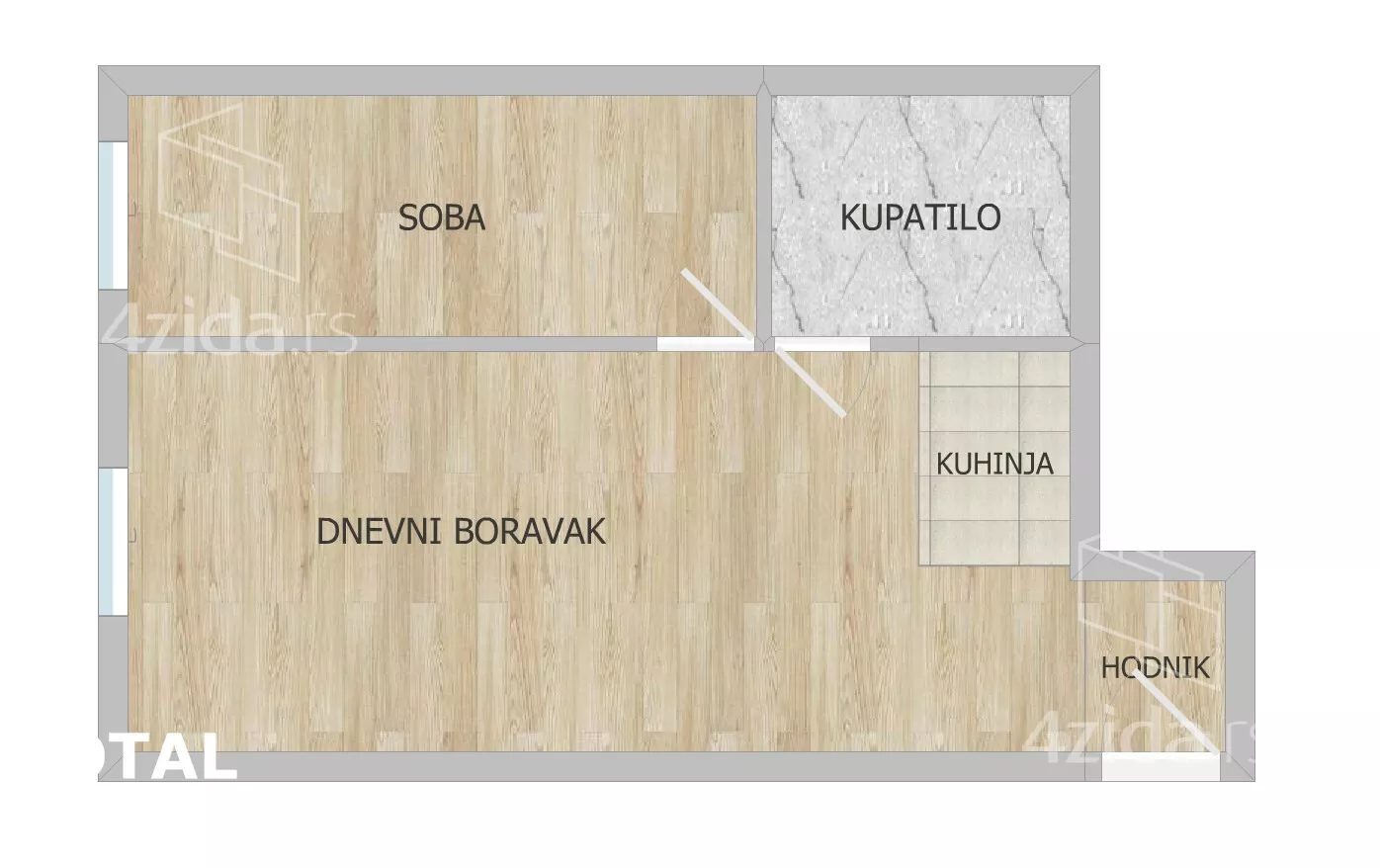 Jednoiposoban stan | 4zida