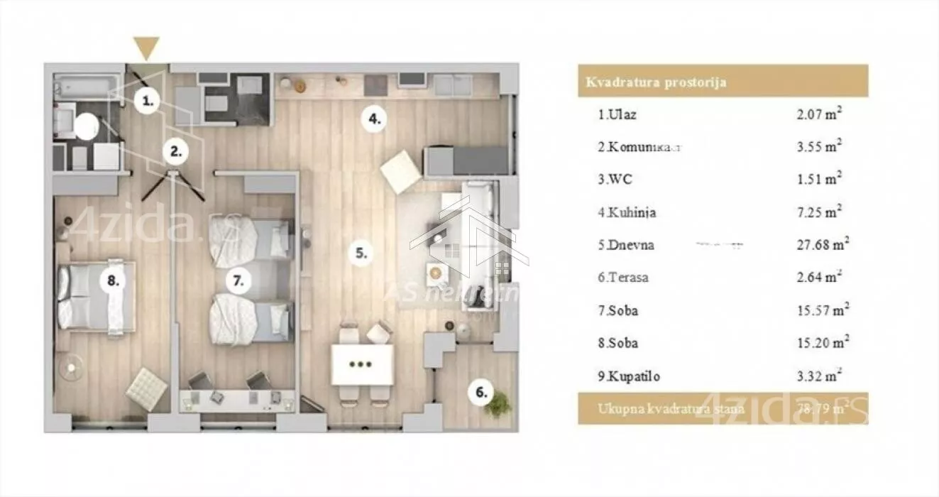 Trosoban stan | 4zida