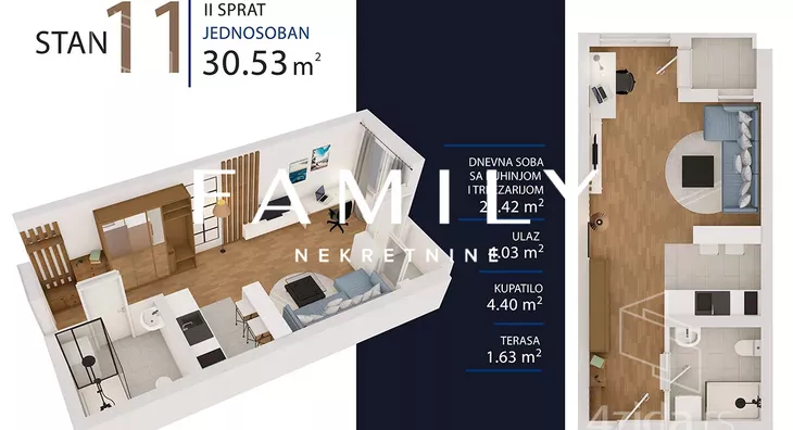 Jednosoban stan | 4zida