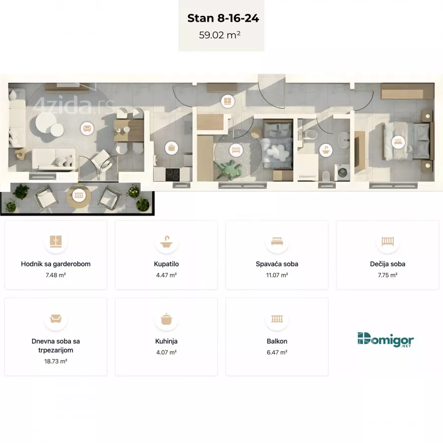 Dvosoban stan | 4zida