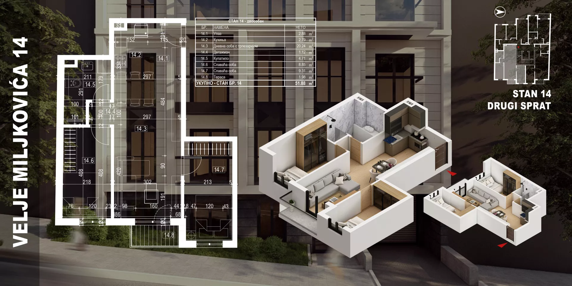 Dvosoban stan | 4zida