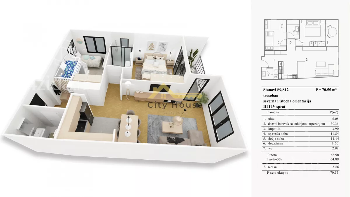 Trosoban stan | 4zida