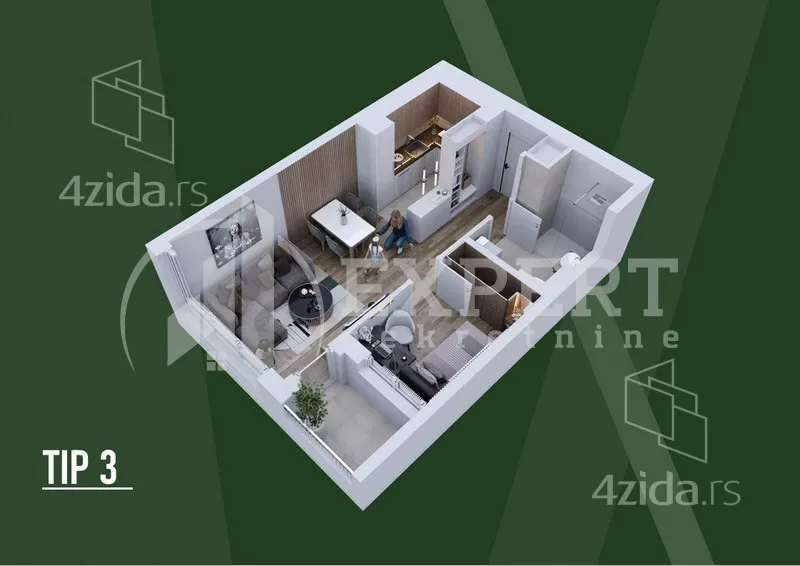 Jednoiposoban stan | 4zida