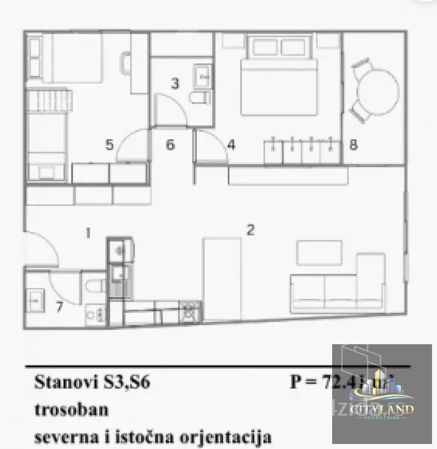 Trosoban stan | 4zida