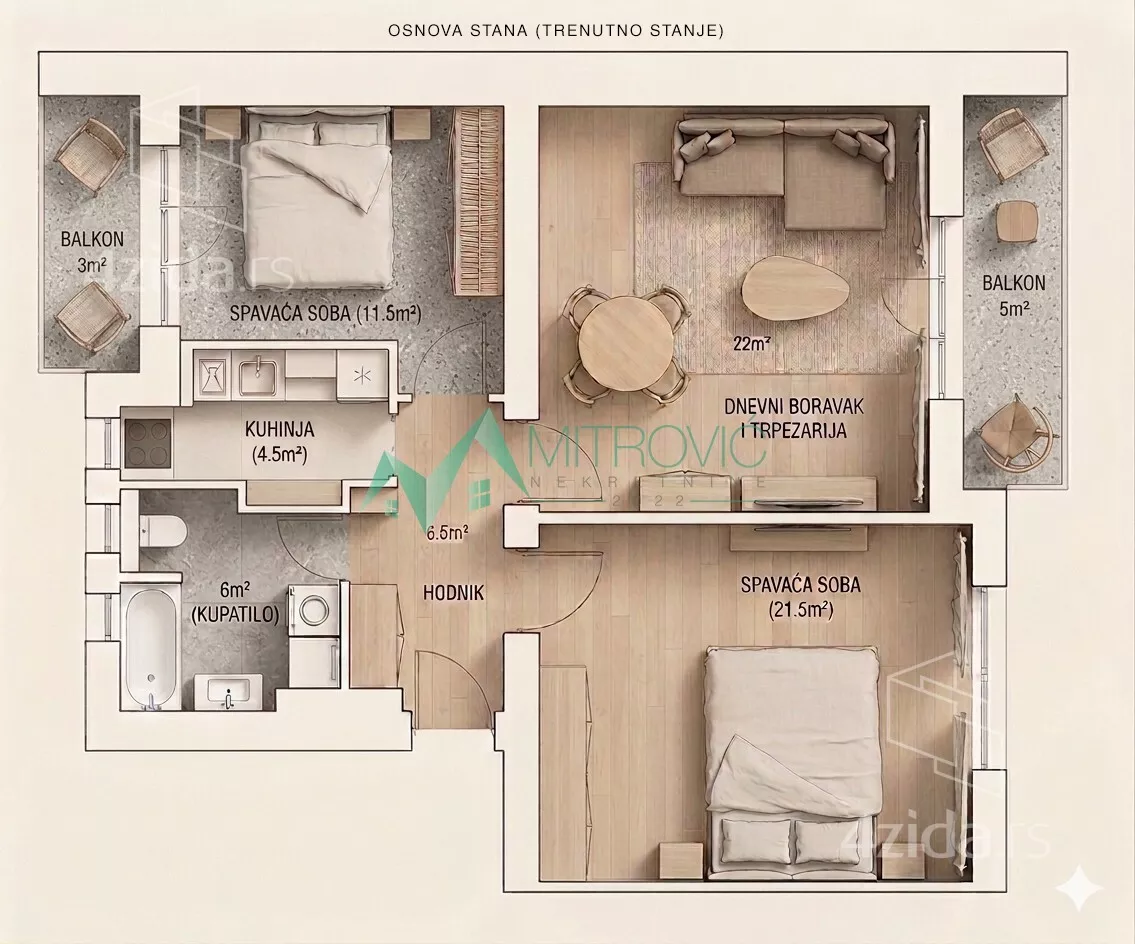 Trosoban stan | 4zida