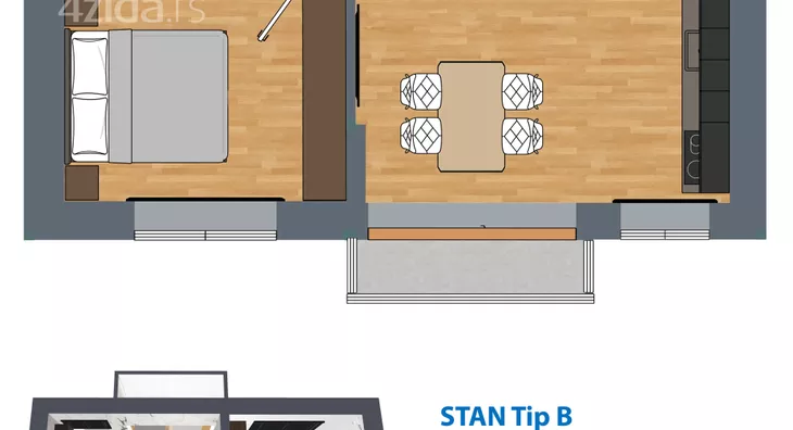 Jednosoban stan | 4zida