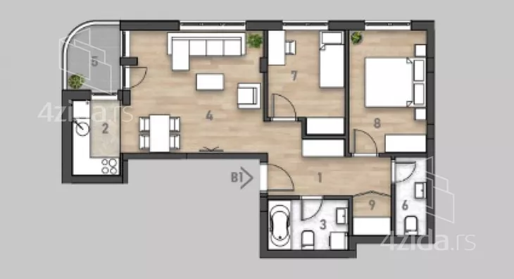 Trosoban stan | 4zida