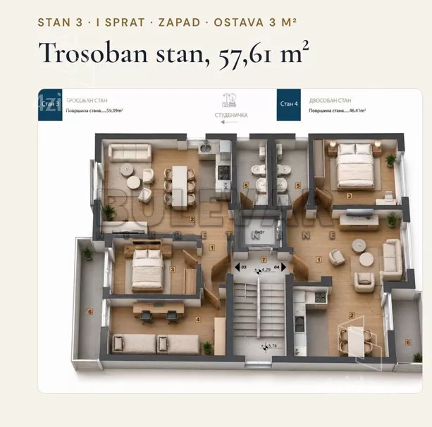 Trosoban stan | 4zida