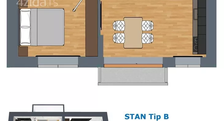 Jednoiposoban stan | 4zida