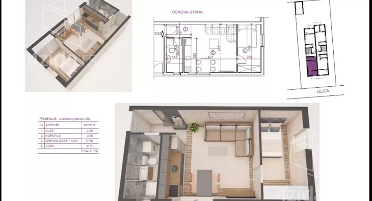 Jednoiposoban stan | 4zida