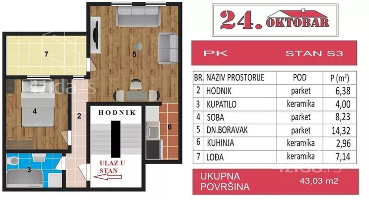 Dvosoban stan | 4zida