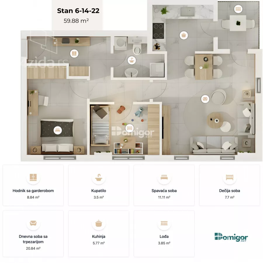 Dvosoban stan | 4zida