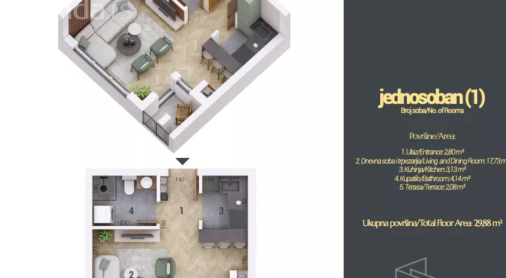 Jednosoban stan | 4zida