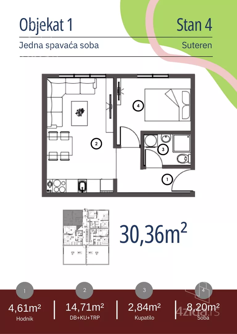 Jednosoban stan | 4zida