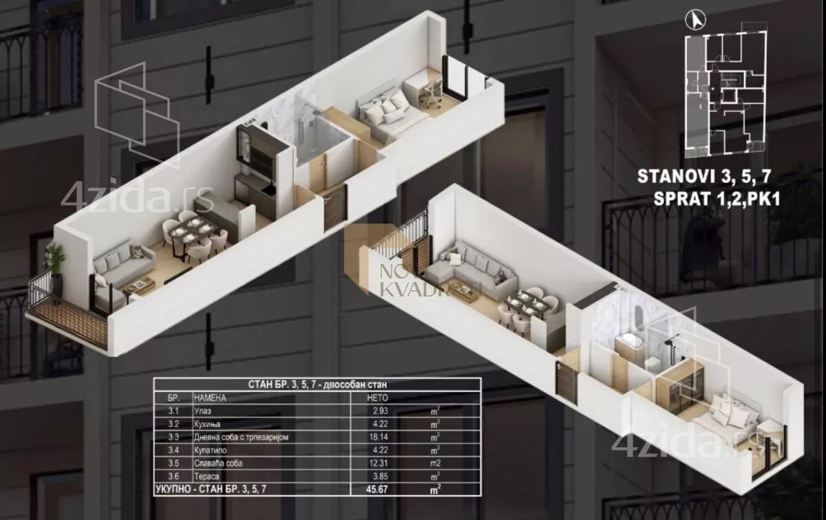 Dvosoban stan | 4zida