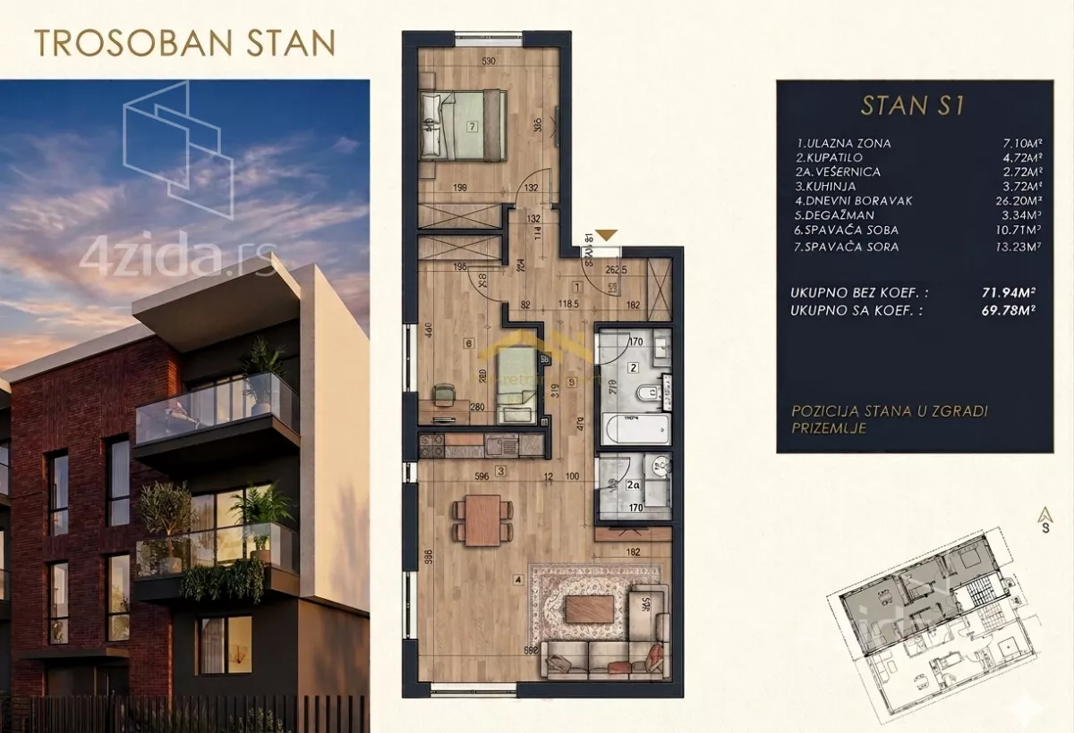Trosoban stan | 4zida