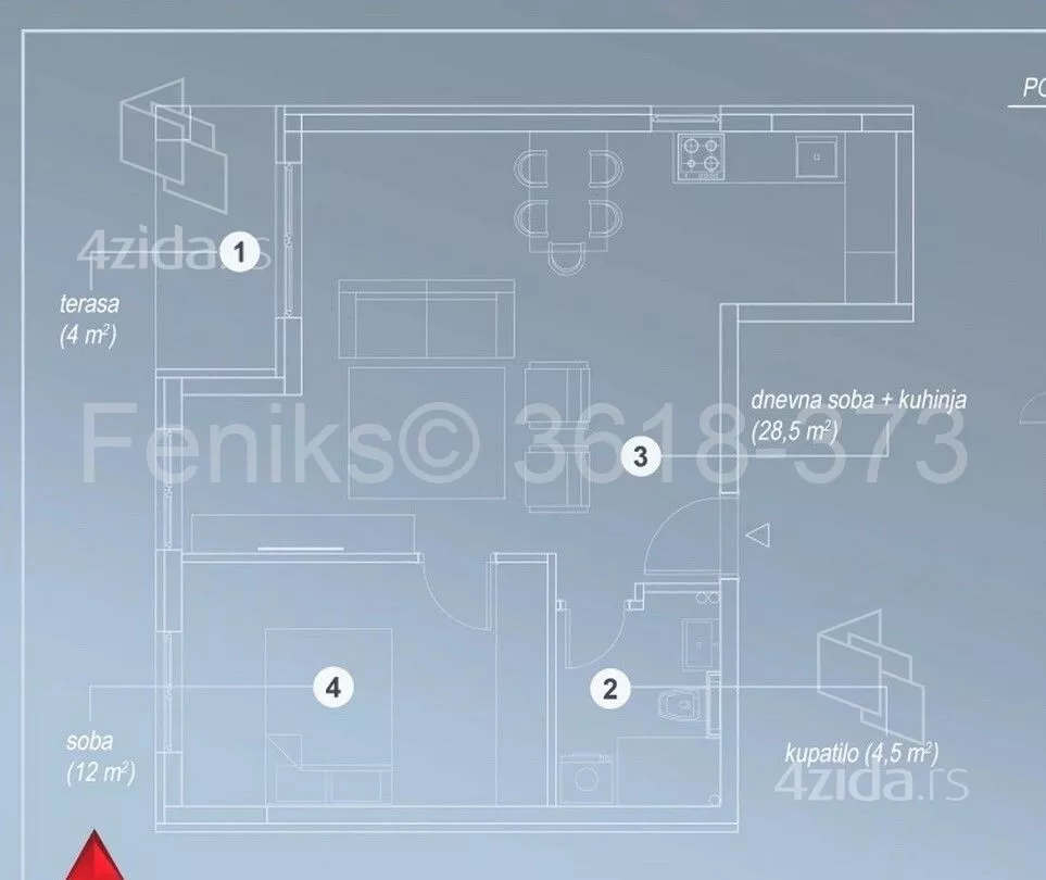 Jednoiposoban stan | 4zida