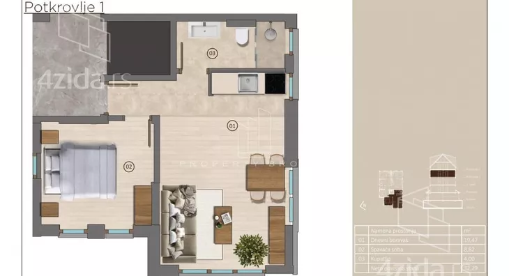 Jednoiposoban stan | 4zida