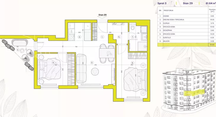 Troiposoban stan | 4zida