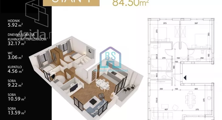 Troiposoban stan | 4zida