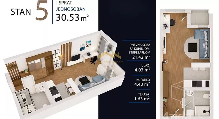 Jednosoban stan | 4zida