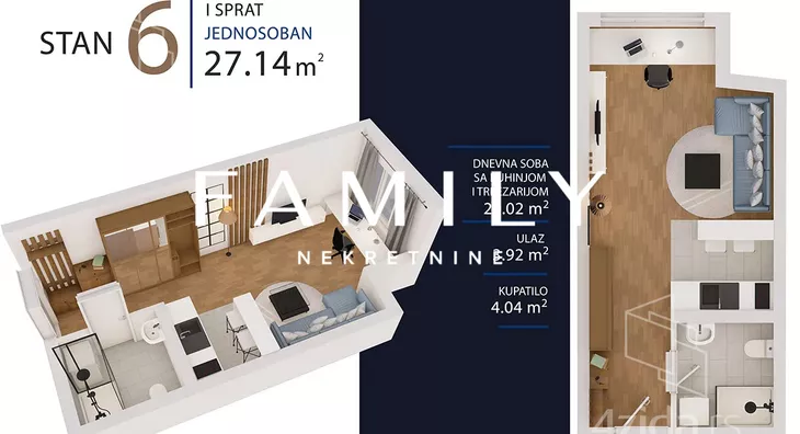 Jednosoban stan | 4zida