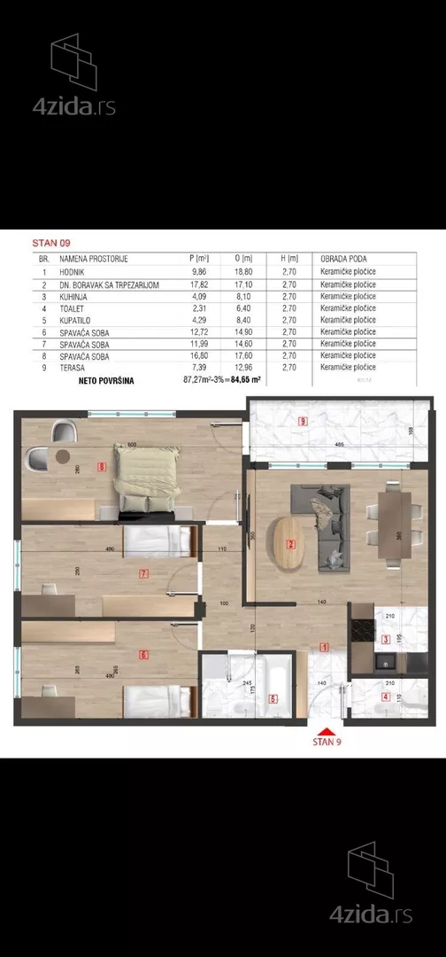 Troiposoban stan | 4zida