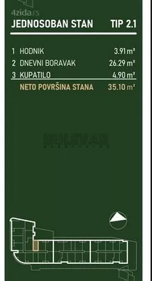 Jednosoban stan | 4zida