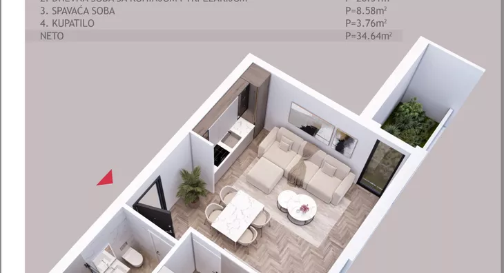 Jednoiposoban stan | 4zida