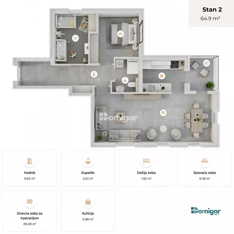 Dvosoban stan | 4zida