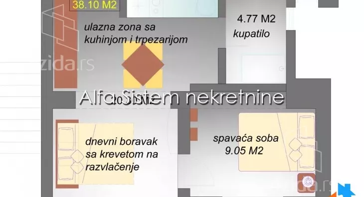 Jednoiposoban stan | 4zida