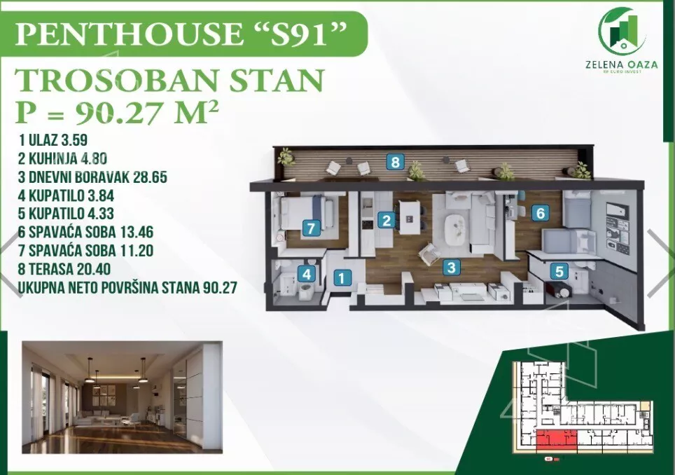 Trosoban stan | 4zida