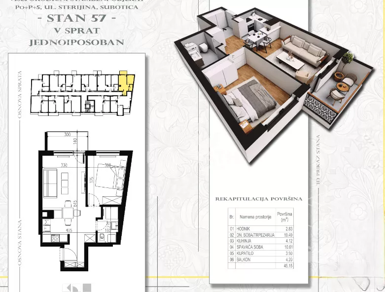 Jednoiposoban stan | 4zida