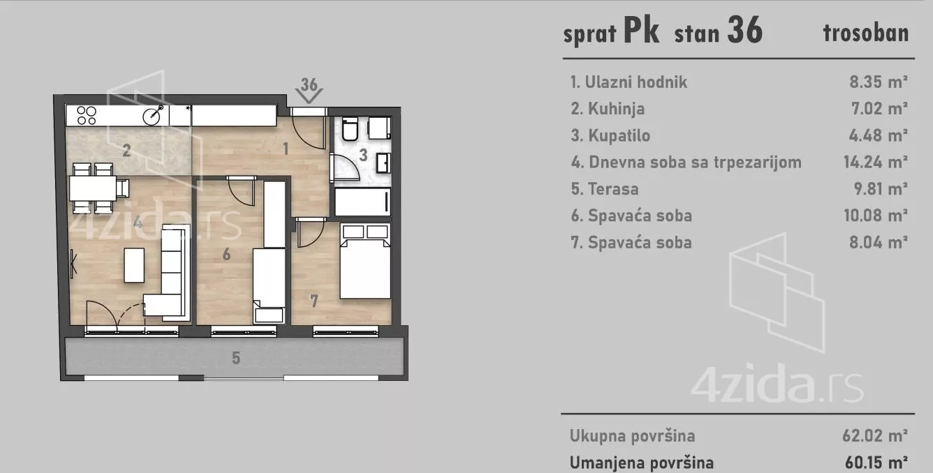 Trosoban stan | 4zida