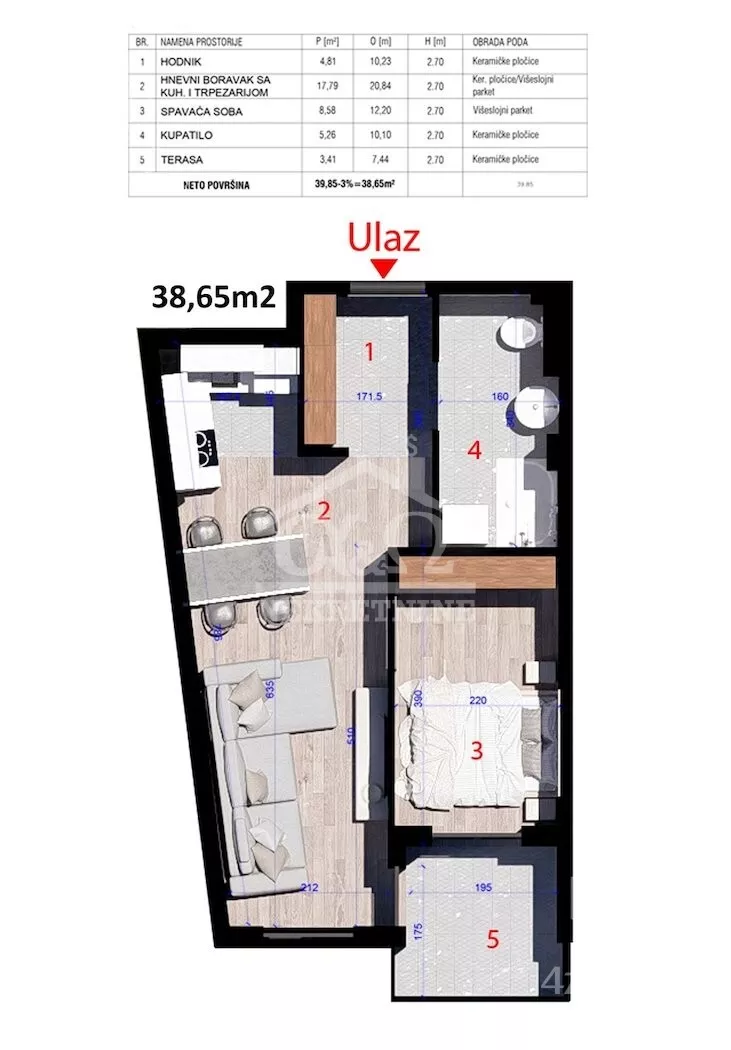 Jednoiposoban stan | 4zida