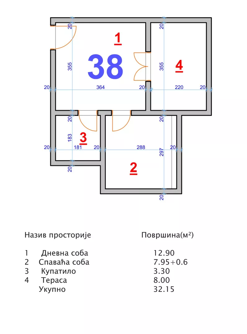 Jednoiposoban stan | 4zida