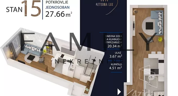 Jednosoban stan | 4zida