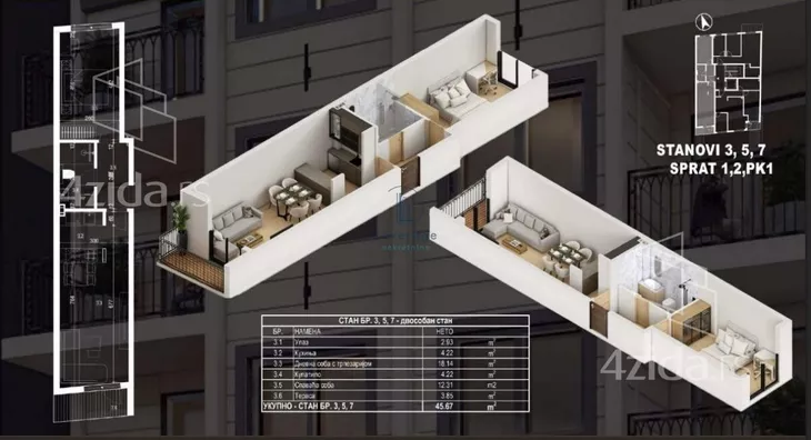 Jednoiposoban stan | 4zida