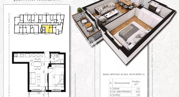 Jednoiposoban stan | 4zida
