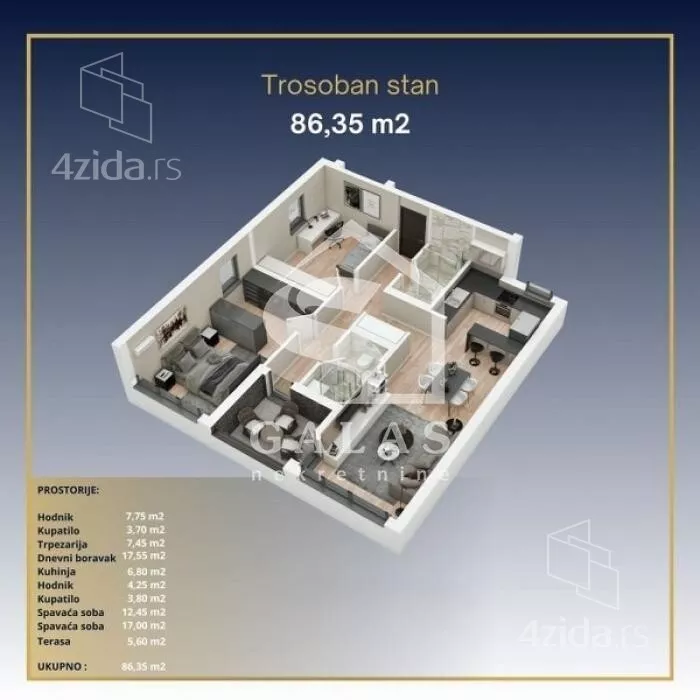 Trosoban stan | 4zida