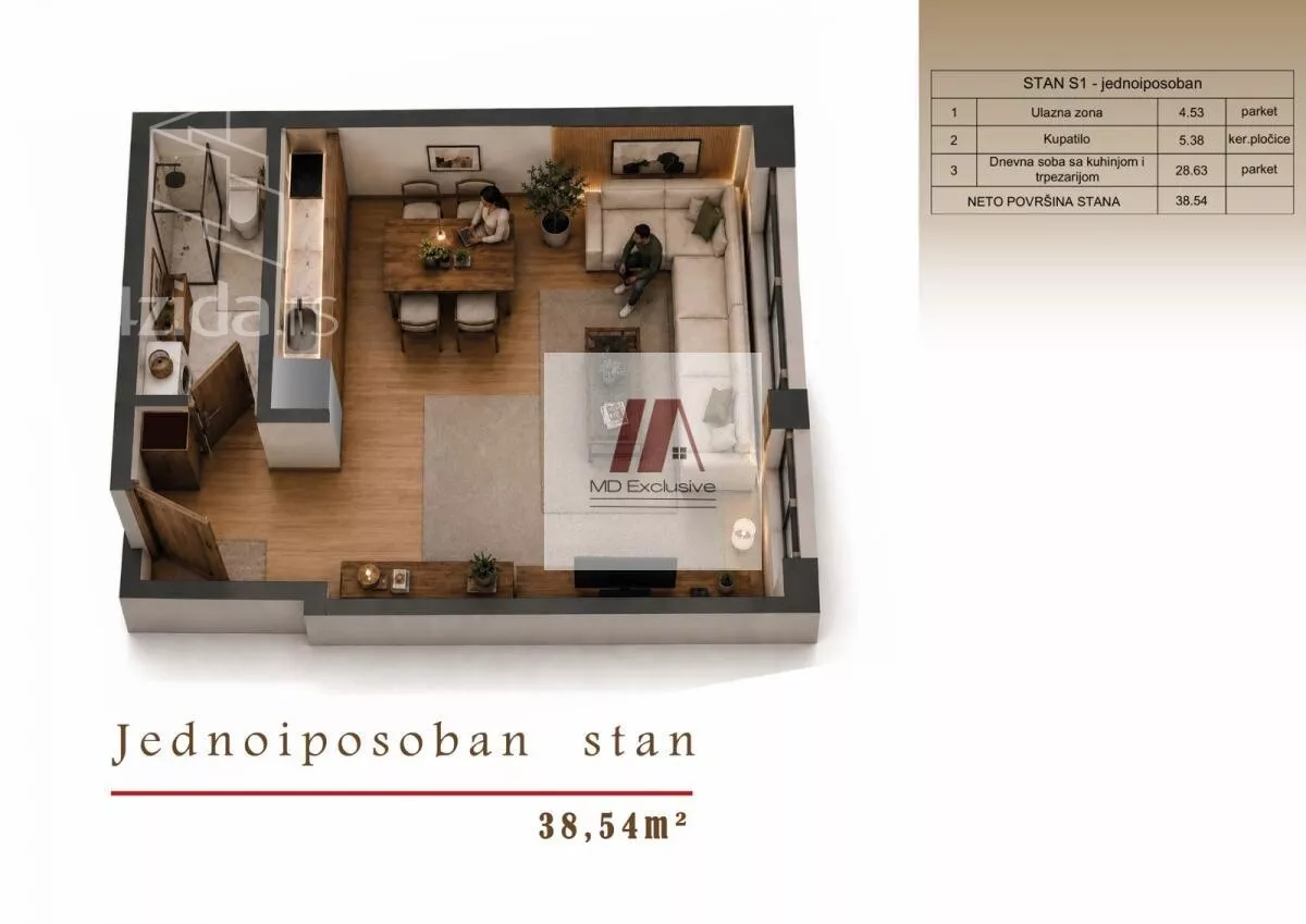 Jednoiposoban stan | 4zida
