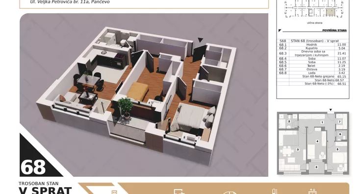 Trosoban stan | 4zida