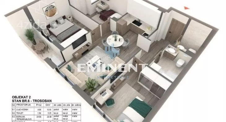 Trosoban stan | 4zida