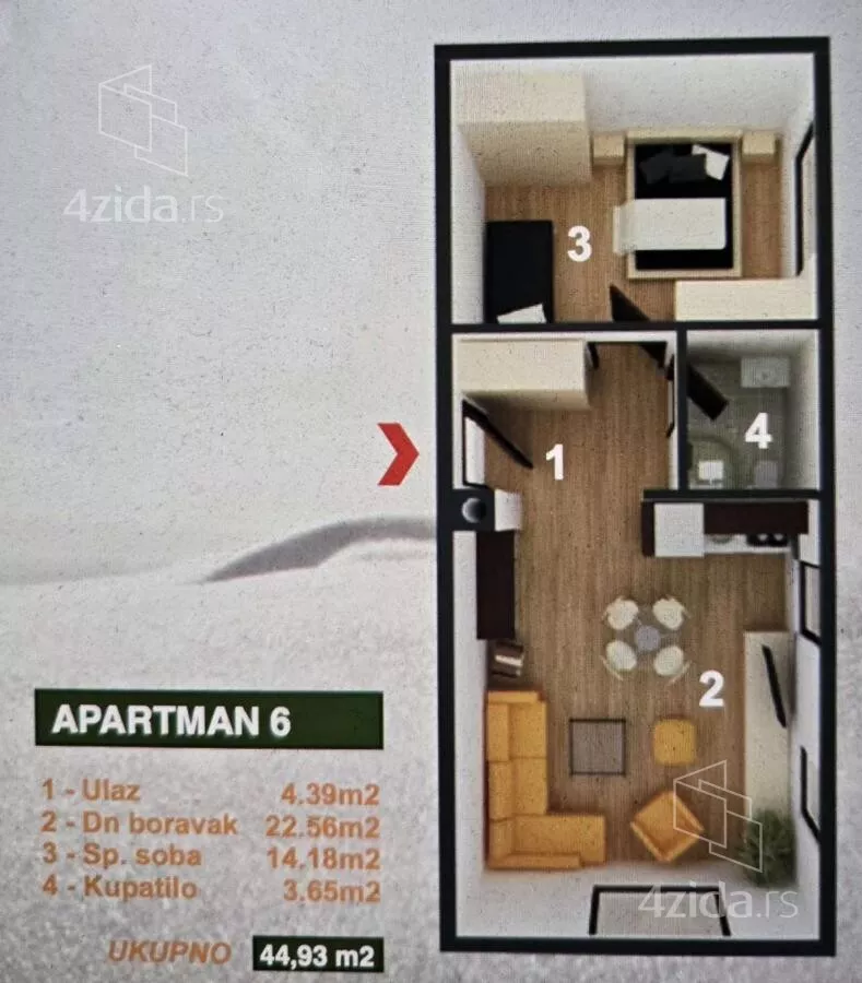 Jednoiposoban stan | 4zida