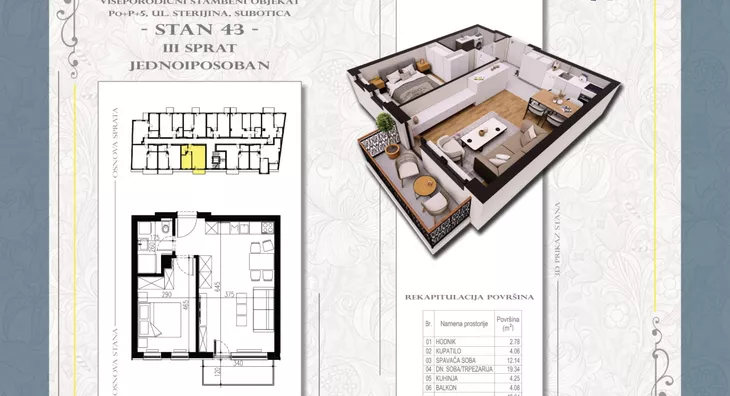 Jednoiposoban stan | 4zida