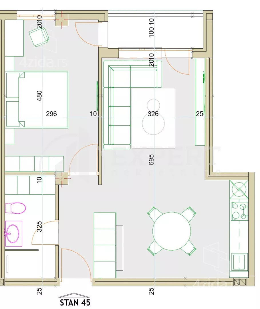 Jednoiposoban stan | 4zida