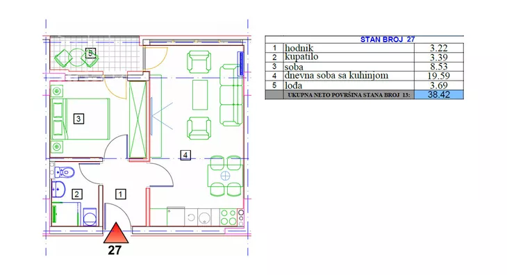 Jednosoban stan | 4zida