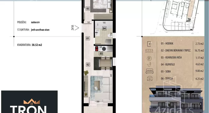 Jednosoban stan | 4zida